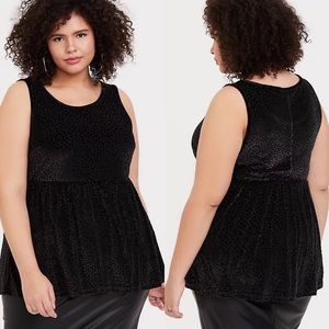 Torrid Velvet Leopard Print Peplum Tank Top 🐆